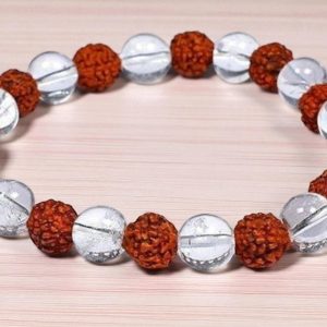 Clear Quartz + Rudraksh