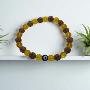 Citrine+ RUDRAKSH+EVIL EYE